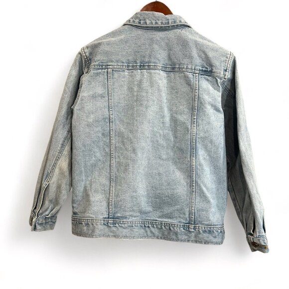 St John's Bay Jean Jacket Women PSmall Blue Light Wash Pockets Long Sleeve Denim - Picture 2 of 12